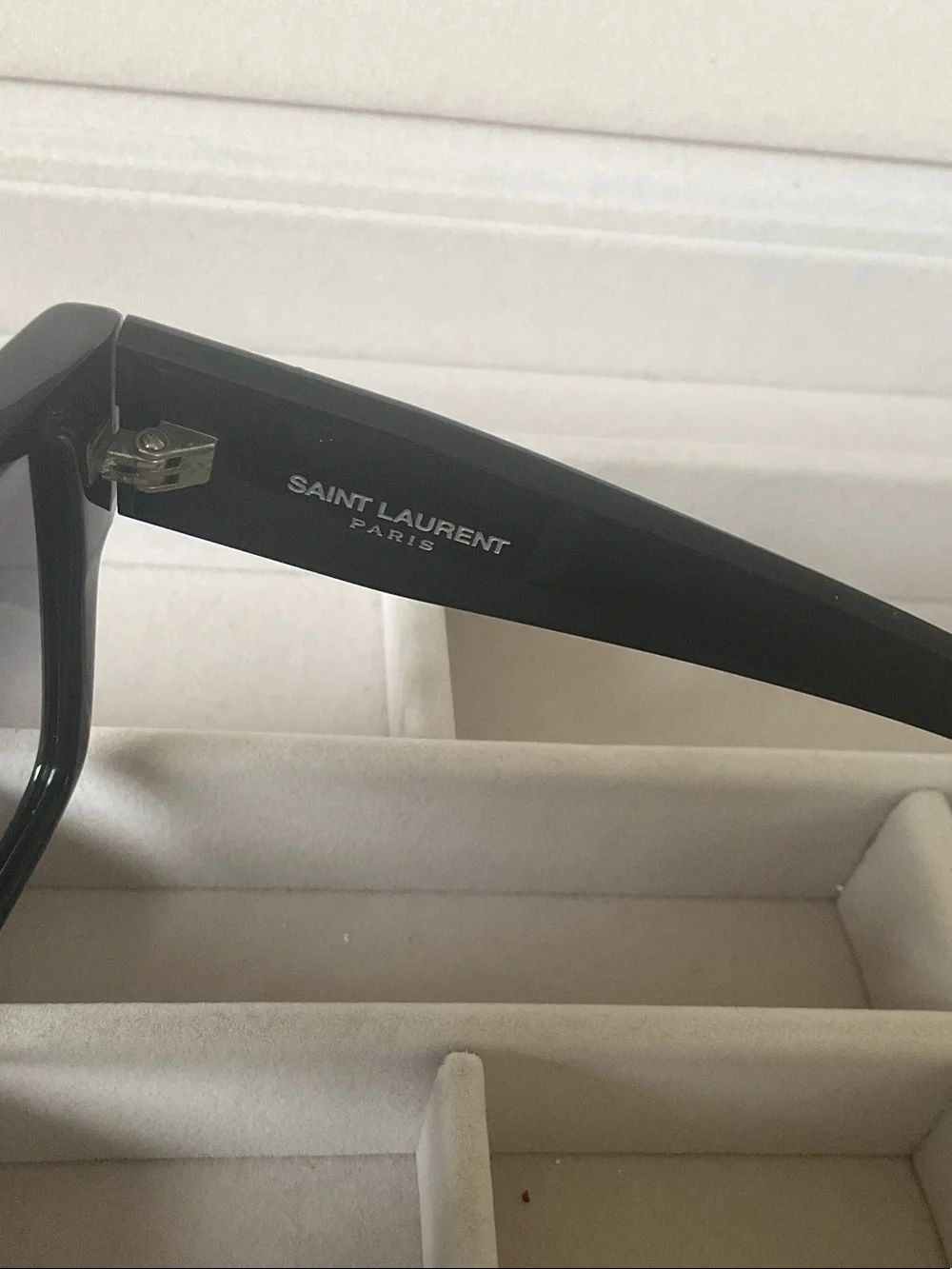 Yves Saint Laurent Black Gradient Lens Square Sunglasses